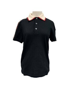 Gucci Top Polo Shirt Short Sleeve Cotton Black